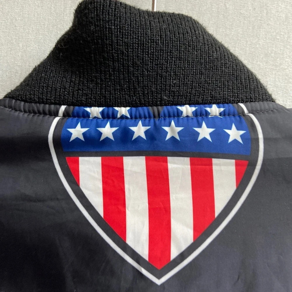 Love Moschino Bomber  Jacket With American Heart Flags Sz 4 - Picture 6 of 14
